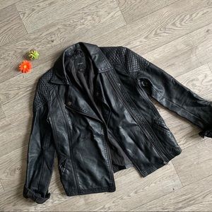 Black leather cute jacket